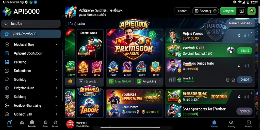 Tampilan menarik dari gameplay API5000 dalam aplikasi Sportsbook.
