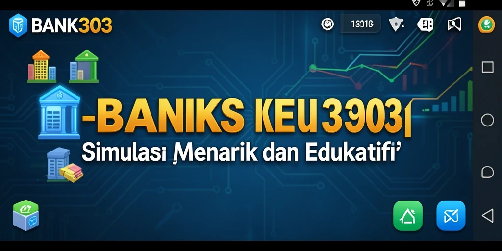 Tampilan gameplay BANK303 dengan berbagai aktivitas simulasi keuangan.