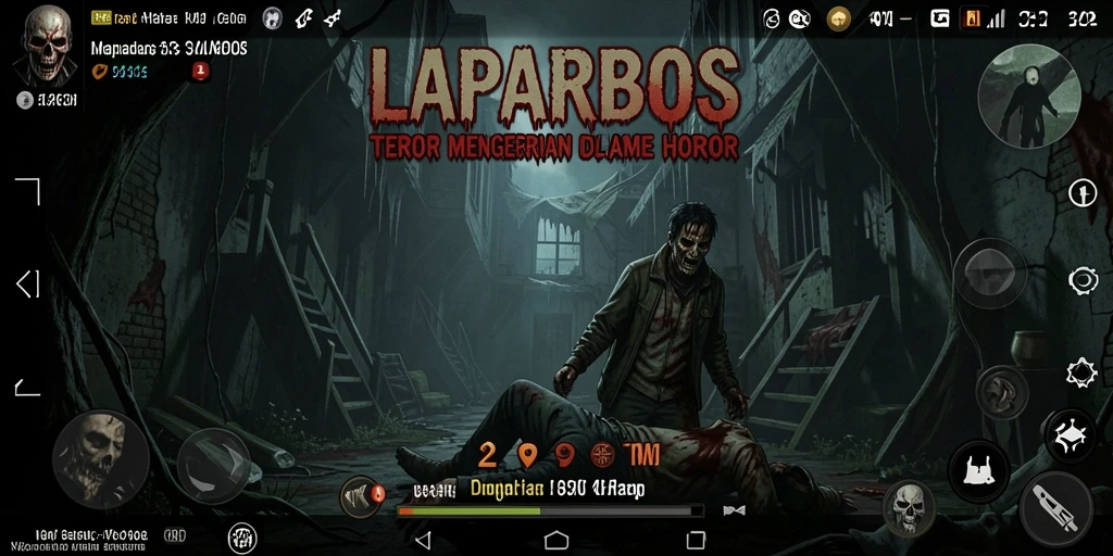 Gameplay LAPARBOS yang menyeramkan dengan suasana mencekam.