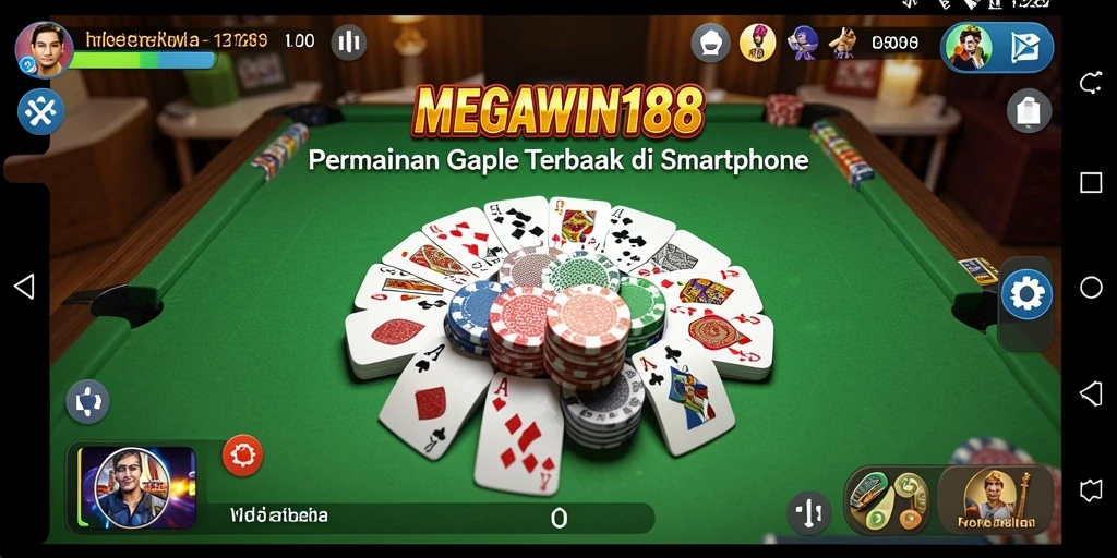 Tampilan menarik dari gameplay Gaple di MEGAWIN188.