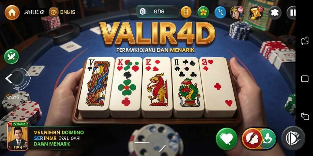 Tampilan screenshot VALIR4D dengan gameplay Domino yang seru.