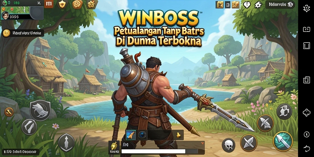 Screenshot gameplay WINBOSS menampilkan aksi eksplorasi Open World yang seru.
